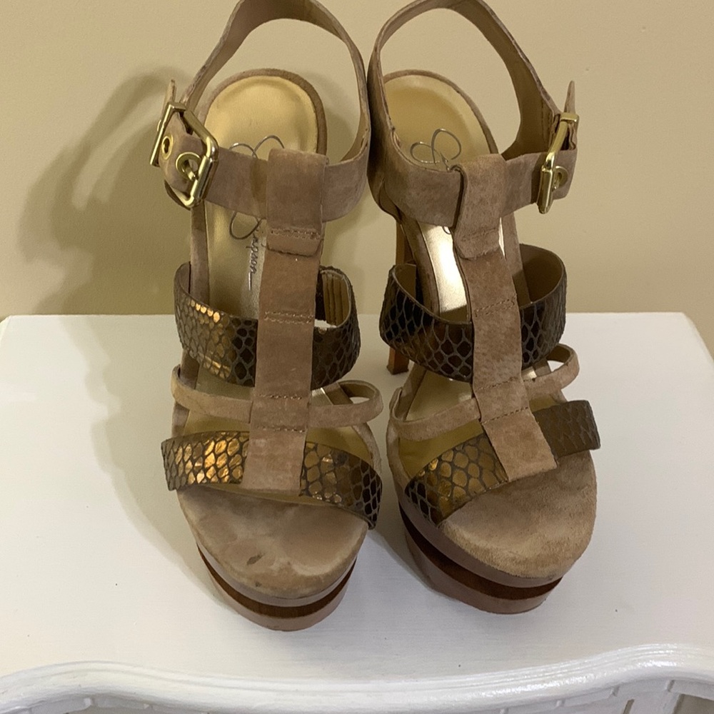 👠Jessica Simpson Stilettos Two-Toned Tan Suede👠